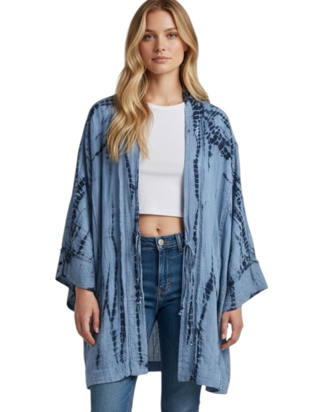 Free People Tie-Dye Kimono Jacket Top